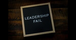 Leadership training fail on black board